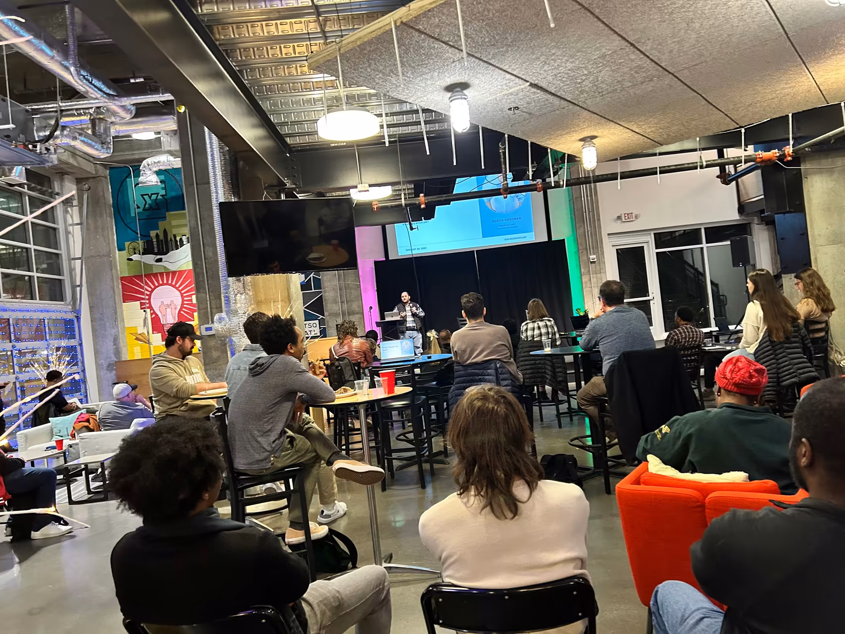REFACTR.TECH meetup event with people networking